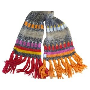 Little MissMatched Kids Knit Scarf Multicolor Tassels Winter Accessory